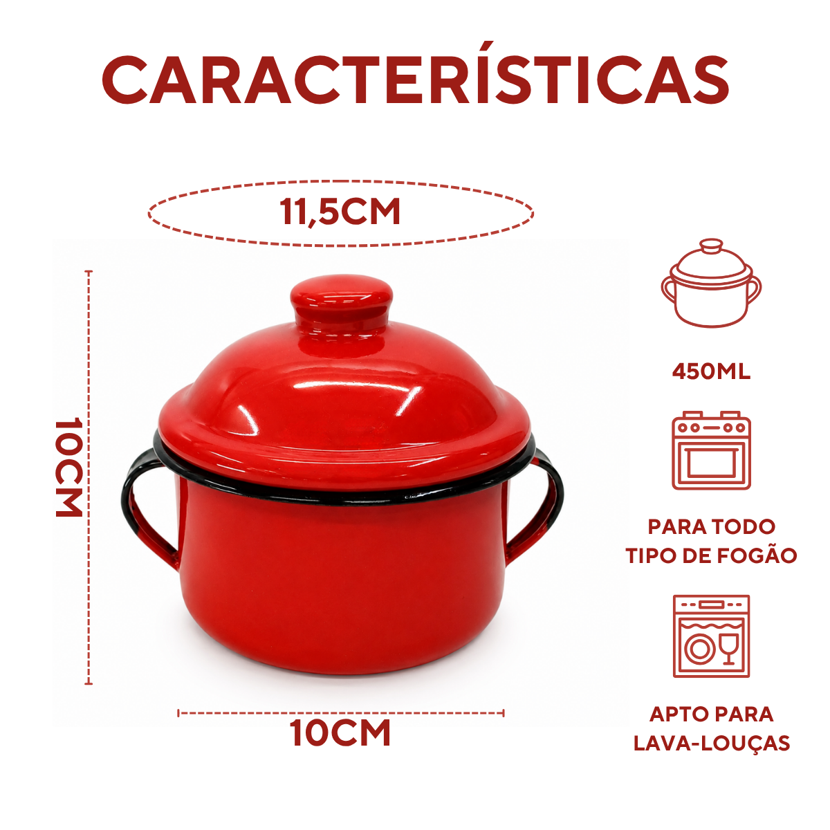 Açucareiro Ágata Vermelho 450ml