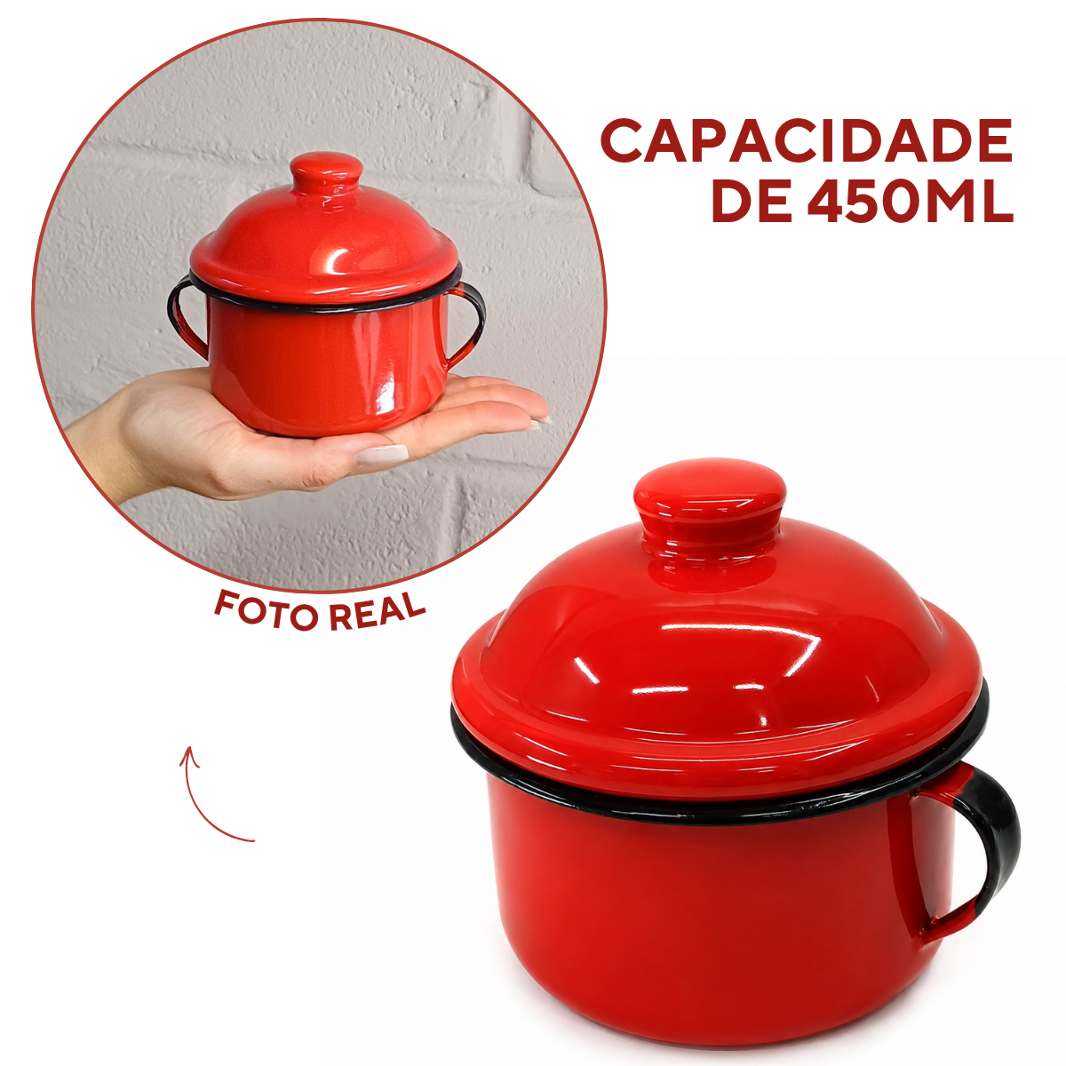 Açucareiro Ágata Vermelho 450ml
