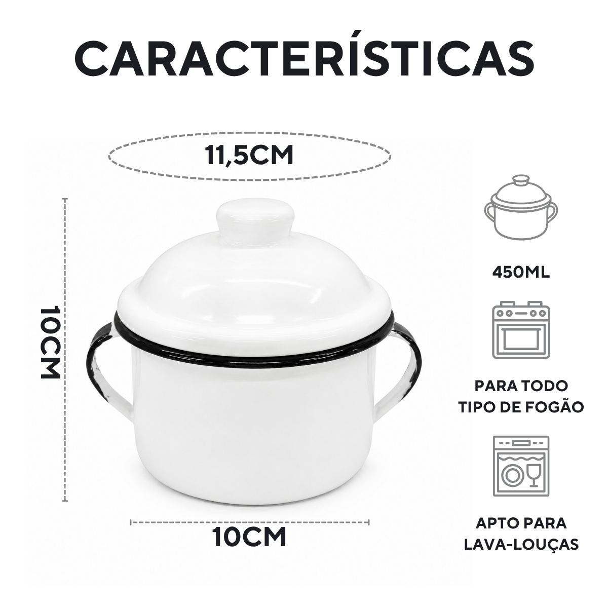 Açucareiro Ágata Branco 450ml