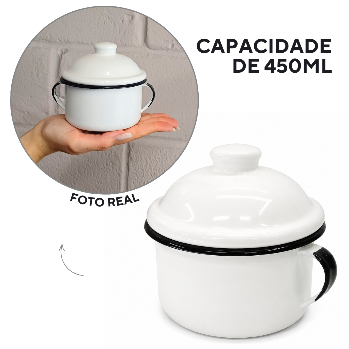 Açucareiro Ágata Branco 450ml