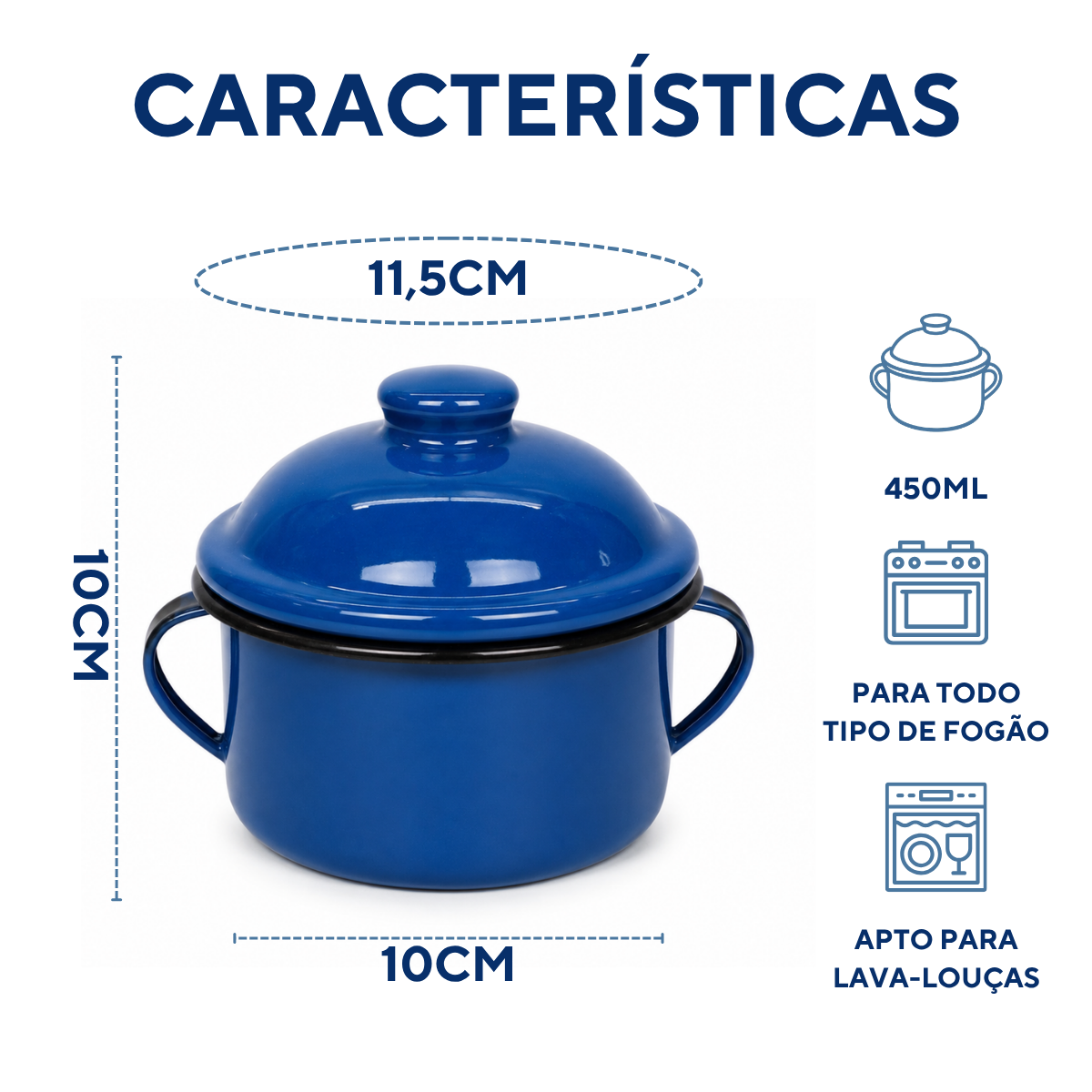 Açucareiro Ágata 450ml Azul