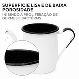 Bule Agata De Café Chá Esmaltado 1 Litro Interior Preto