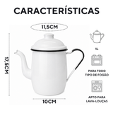 Bule Agata De Café Chá Esmaltado 1 Litro Interior Preto