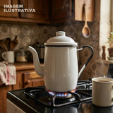 Bule Agata De Café Chá Esmaltado 1 Litro Interior Preto