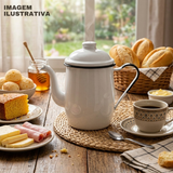 Bule Agata De Café Chá Esmaltado 1 Litro Interior Preto