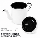 Bule Agata De Café Chá Esmaltado 1 Litro Interior Preto