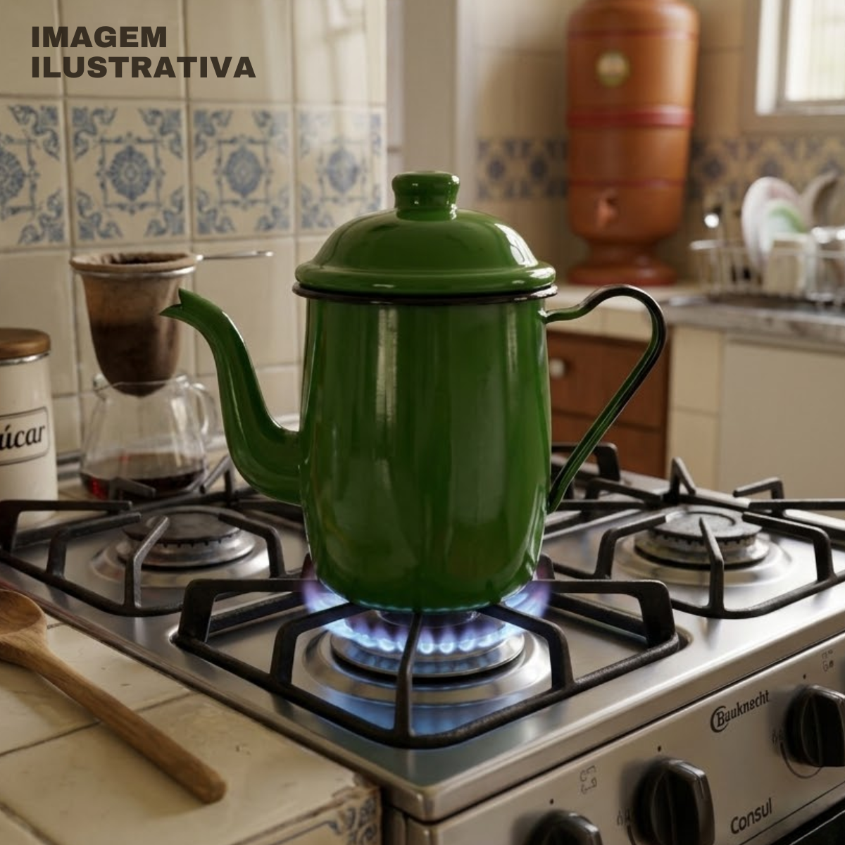 Bule De Café Chá Agata 1 Litro Esmaltado Modelo Antigo