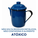 Bule Agata Chá Esmaltado Tradicional 1 Litro Mesa De Café