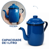 Bule Agata Chá Esmaltado Tradicional 1 Litro Mesa De Café