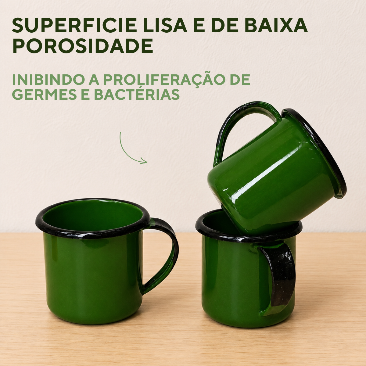 Caneca Esmaltada Agata 70ml Borda Preta Pequena