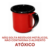 Caneca Agata 70ml Esmaltado Café Interior Preto