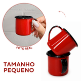 Caneca Agata 70ml Esmaltado Café Interior Preto