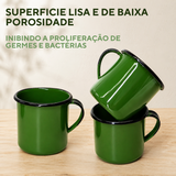 Caneca Esmaltada Agata 180ml Para Café Chá Retrô
