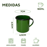 Caneca Esmaltada Agata 180ml Para Café Chá Retrô