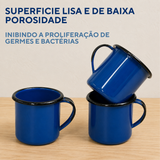 Caneca Xícara 180ml Agata Aço Esmaltado