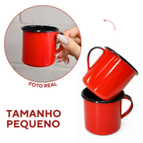 Caneca Agata Esmaltado 180ml Interior Preto