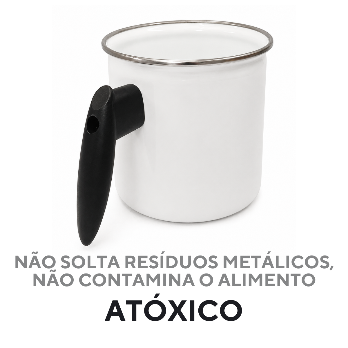Caneca Leiteira Agata 1,25 L Esmaltada Fogão Indução