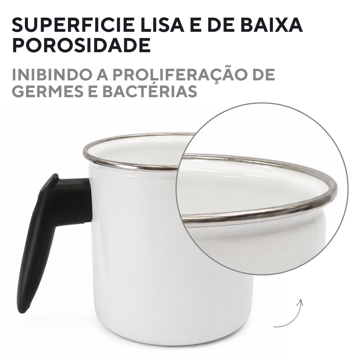 Caneca Leiteira Agata 1,25 L Esmaltada Fogão Indução