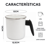 Caneca Leiteira Agata 1,25 L Esmaltada Fogão Indução