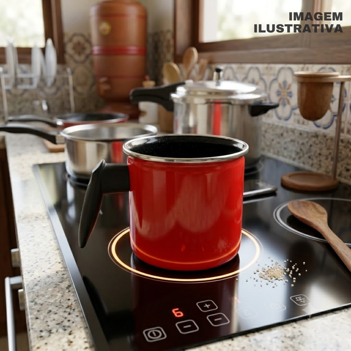 Leiteira Agata 1,25 Litro Esmaltado Aço Vitrificado