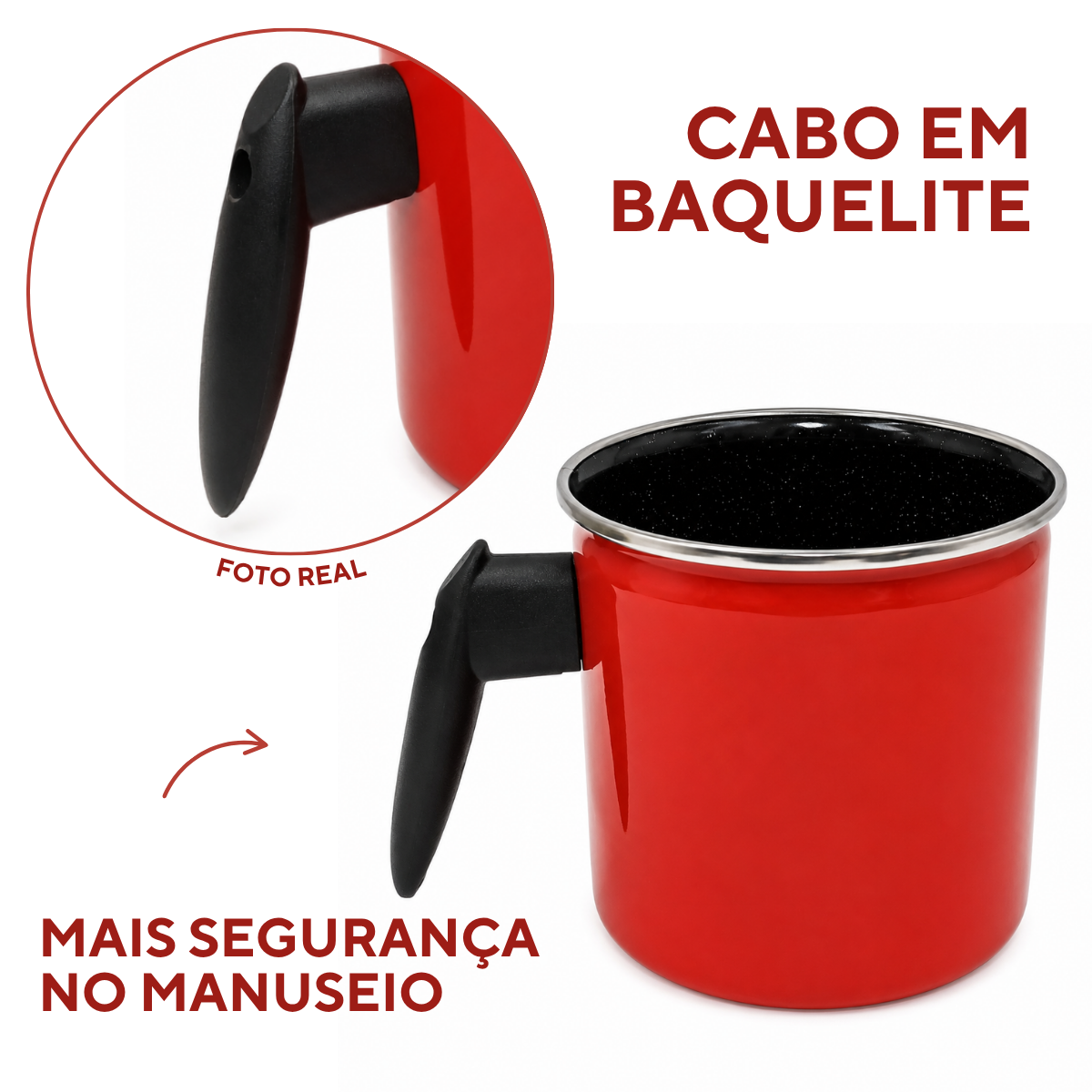 Leiteira Agata 1,25 Litro Esmaltado Aço Vitrificado