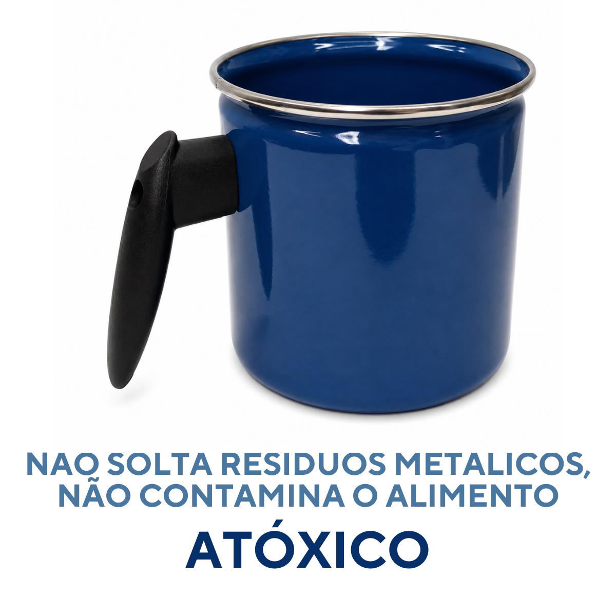 Leiteira Caneca Agata Aço Vitrificado 1,25 L Indução Leite