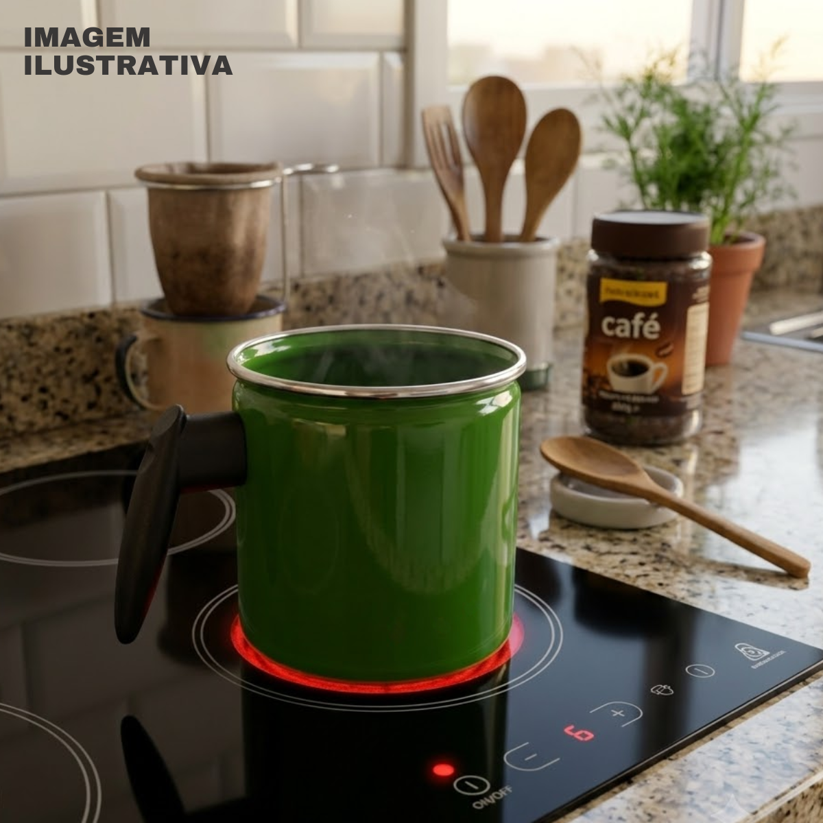 Leiteira 1,25 Litro Agata Esmaltada Aço Vitrificado