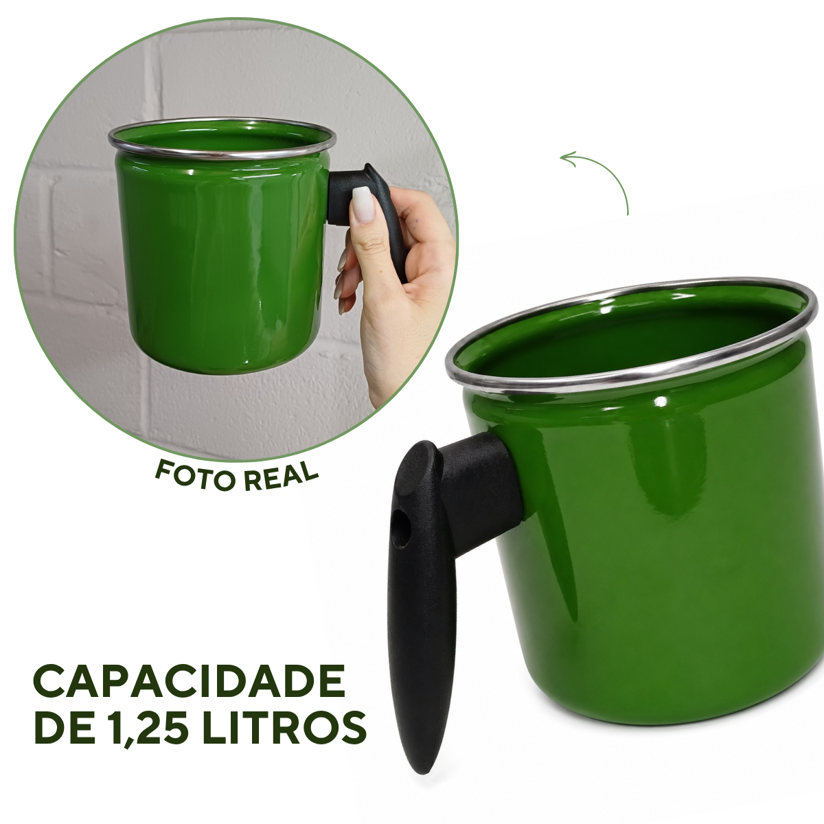 Leiteira 1,25 Litro Agata Esmaltada Aço Vitrificado