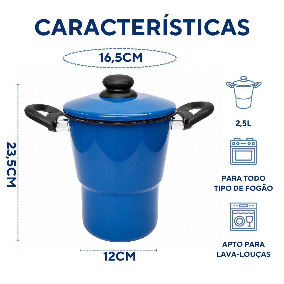 Cuscuzeira Ágata Azul