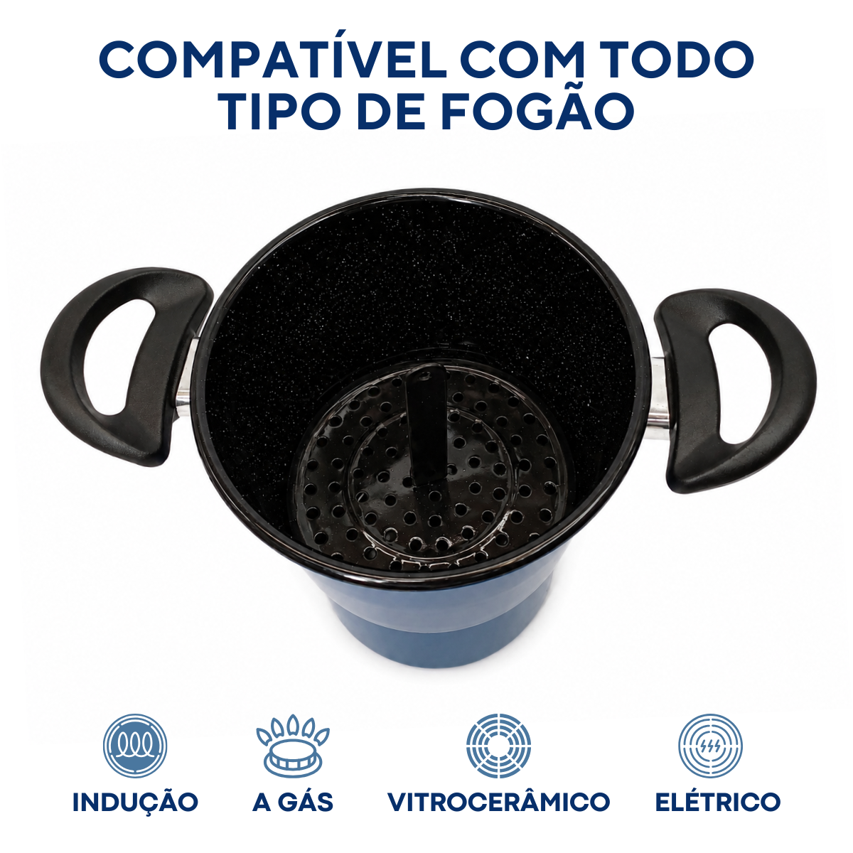 Cuscuzeira Ágata Azul