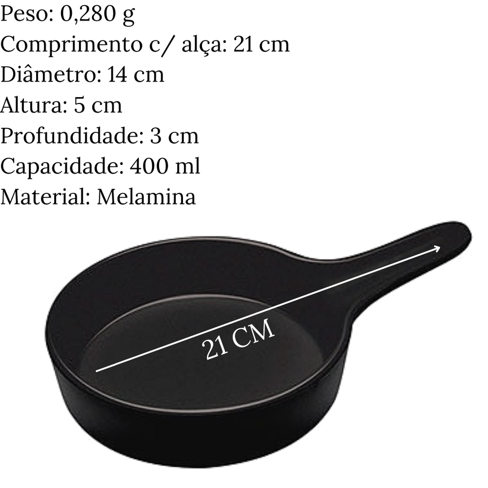 Mini Frigideira de Melamina 400ml 21cm Etilux