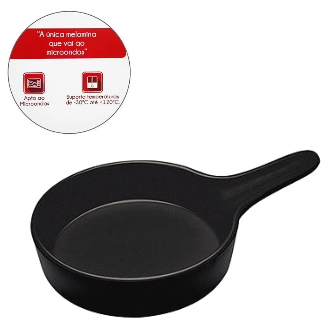 Mini Frigideira Preta de Melamina 26cm Etilux