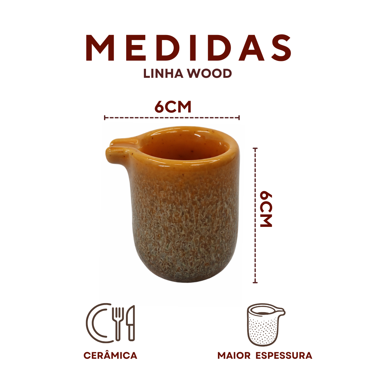 Molheira 50ml Cerâmica Refrátaria Romanha Wood