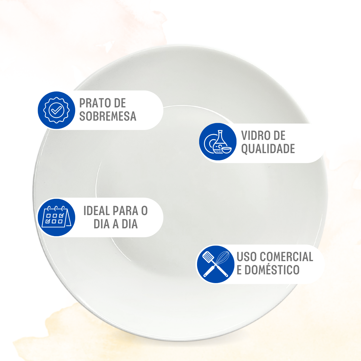 Prato Sobremesa 19cm Vidro - A Gourmet