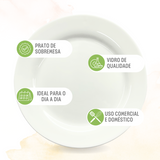 Prato Menu Raso Opaline Vidro Temperado - A Gourmet
