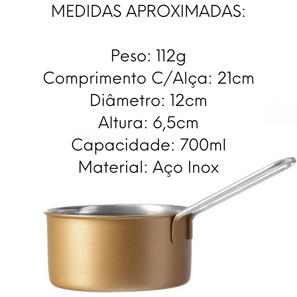 Mini Panela Viena de Aço inox 700ml - A Gourmet