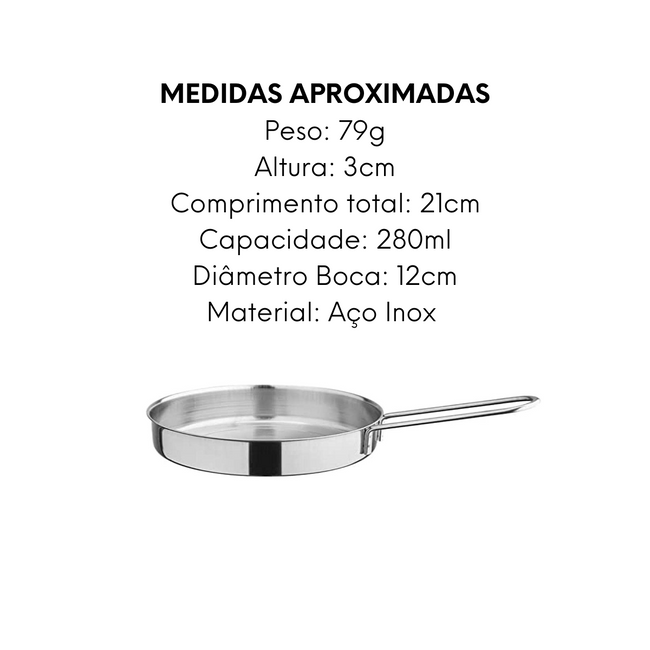 Mini Frigideira Servir Viana 12cm em Aço Inox Main Image