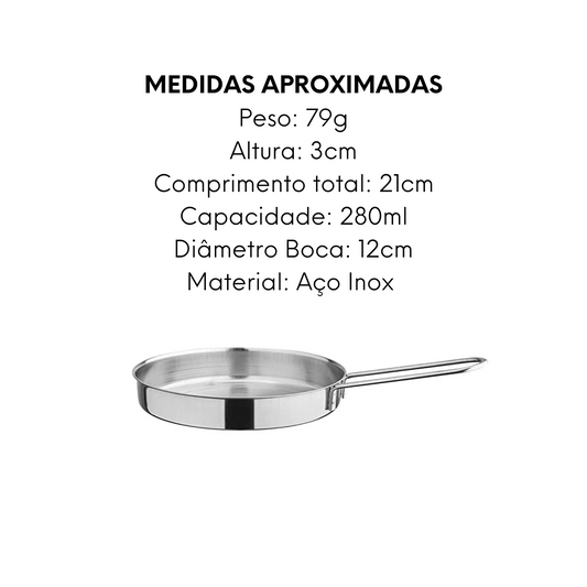 Mini Frigideira Servir Viana 12cm em Aço Inox