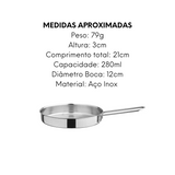 Mini Frigideira Servir Viana 12cm em Aço Inox