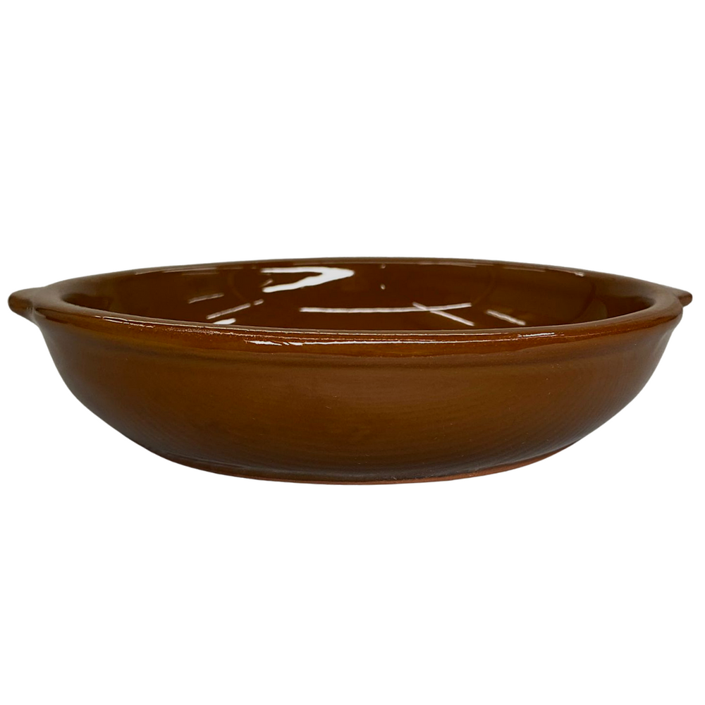Prato Redondo Marrom Com Alça 18cm Ceramica 350ml LaFaenza