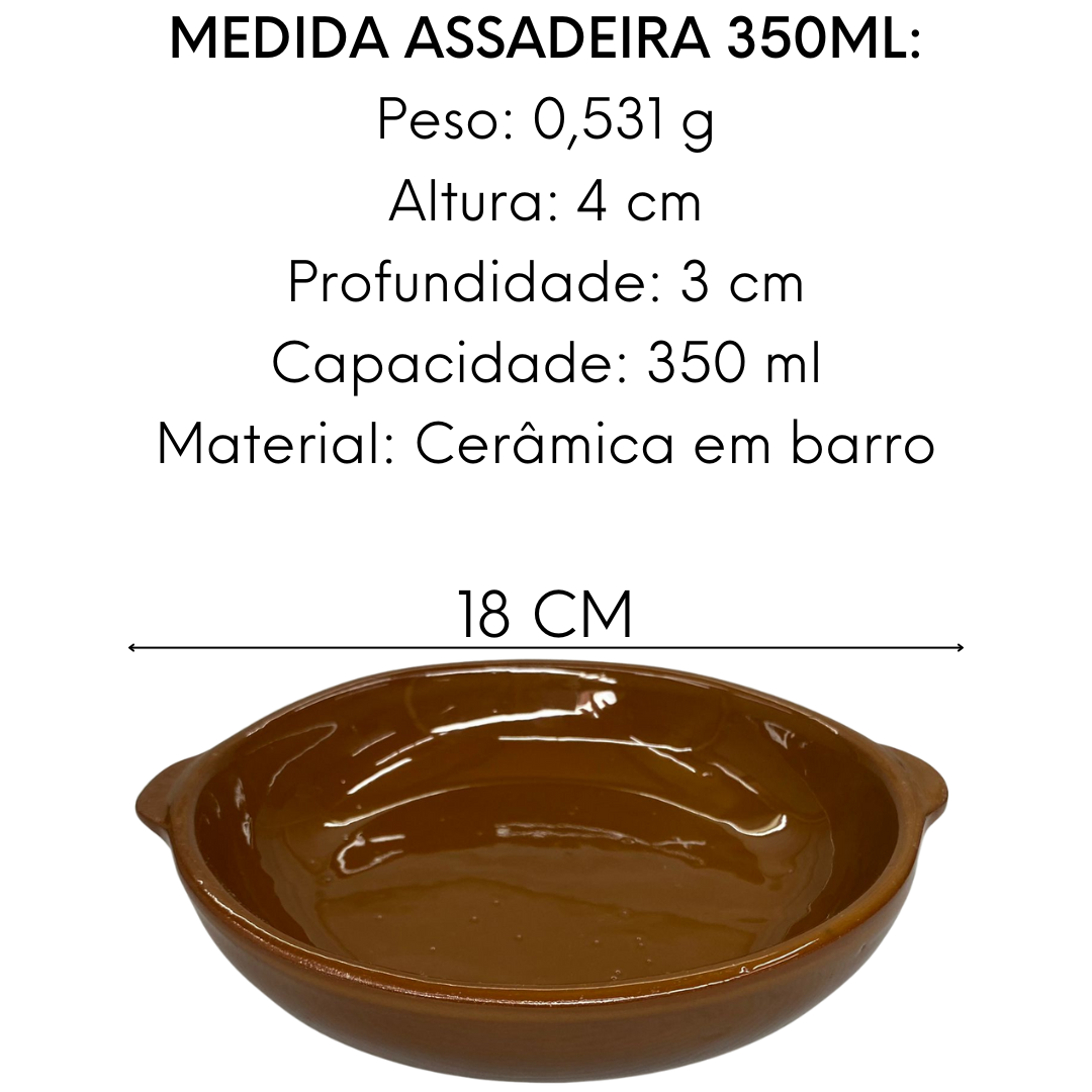 Prato Redondo Marrom Com Alça 18cm Ceramica 350ml LaFaenza