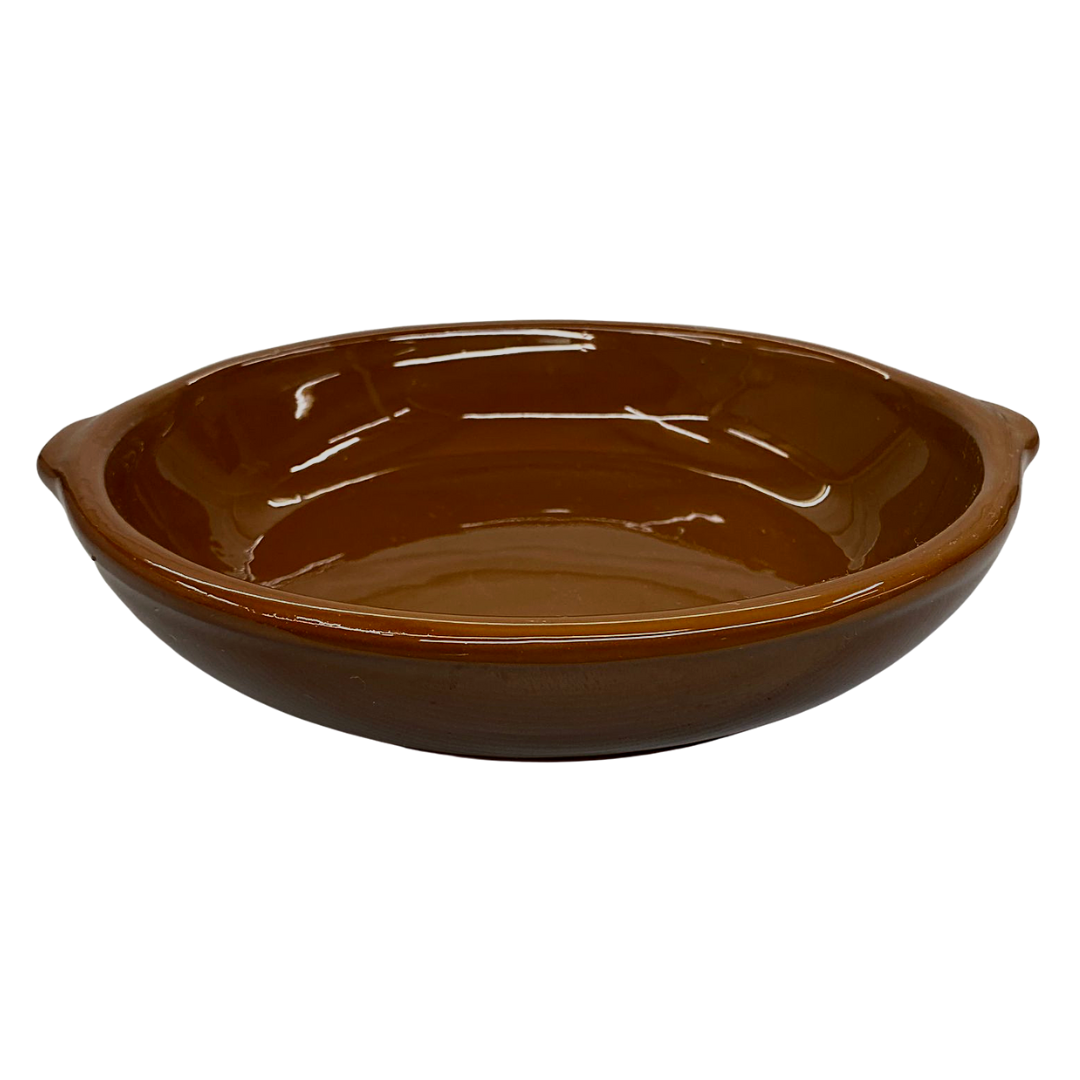 Prato Redondo Marrom Com Alça 24Cm 1,1L LaFaenza