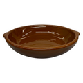 Prato Redondo Marrom Com Alça 24Cm 1,1L