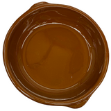 Prato Redondo Marrom Com Alça 24Cm 1,1L LaFaenza