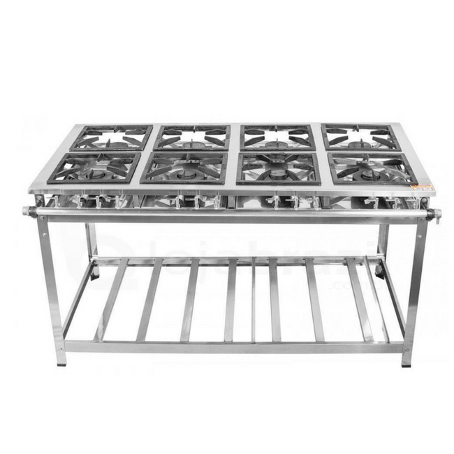 Fogão 8 Bocas Baixa Pressão Inox - A Gourmet Hover Image