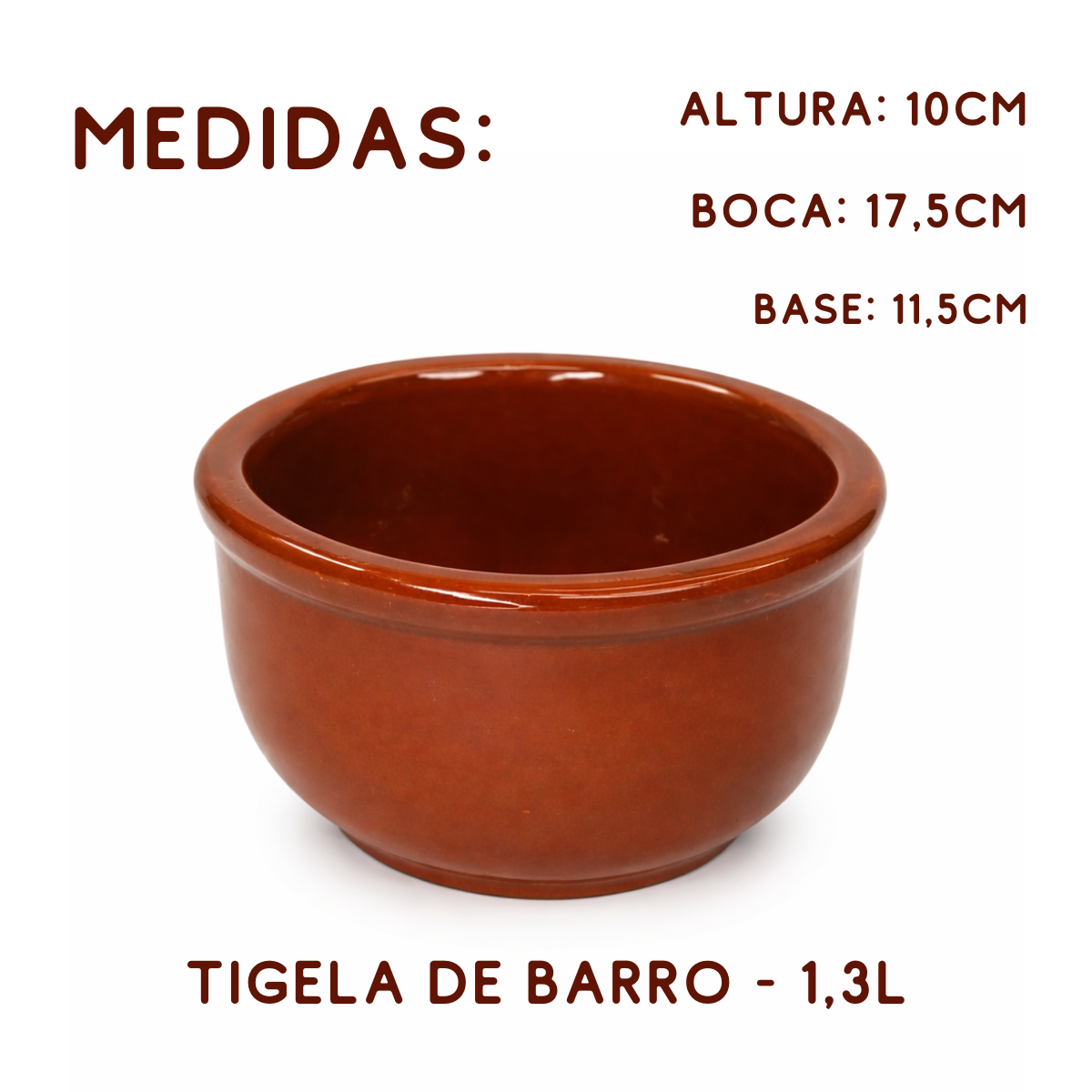 Cumbuca Cerâmica Alta Barro 1,3 Litros
