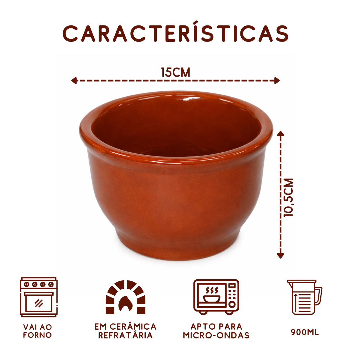 Cumbuca Cerâmica Alta Barro 900ml