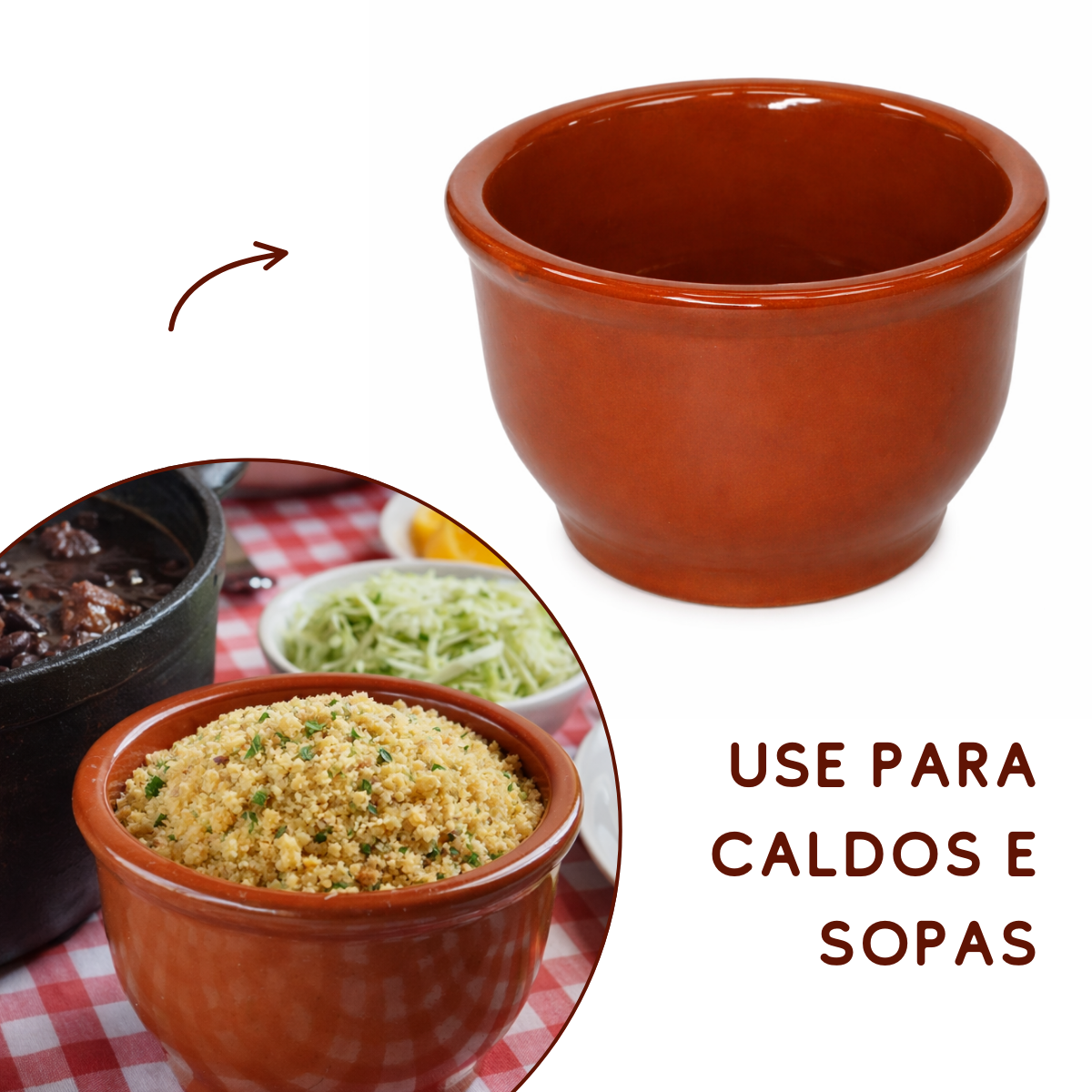 Cumbuca Cerâmica Alta Barro 900ml