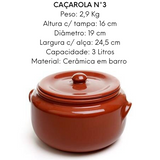 Caçarola V.M N3 em Cerâmica Barro 3L Motta