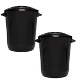 Lixeira Cesto Fechado Com Tampa Preto 30L Jaguar